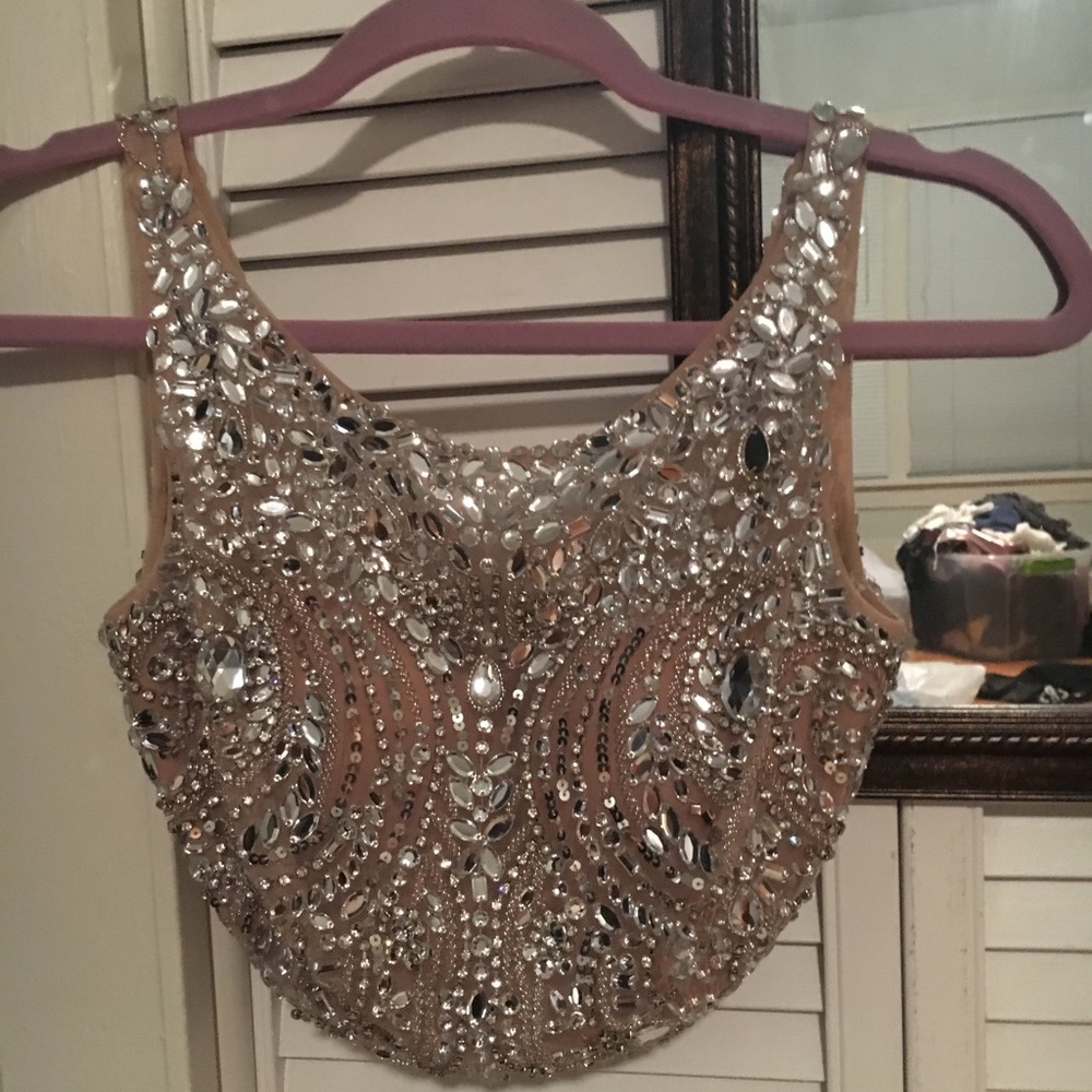 Champagne 2 piece prom/cocktail dress - Picture 2 of 5